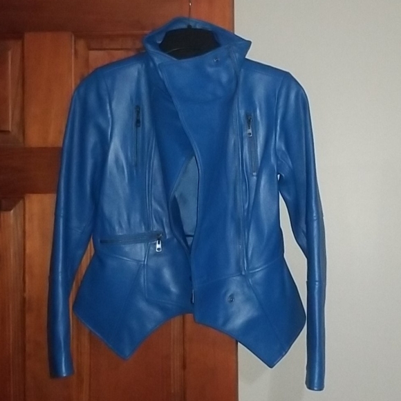 G.I.L.I blue leather jacket - Picture 1 of 8